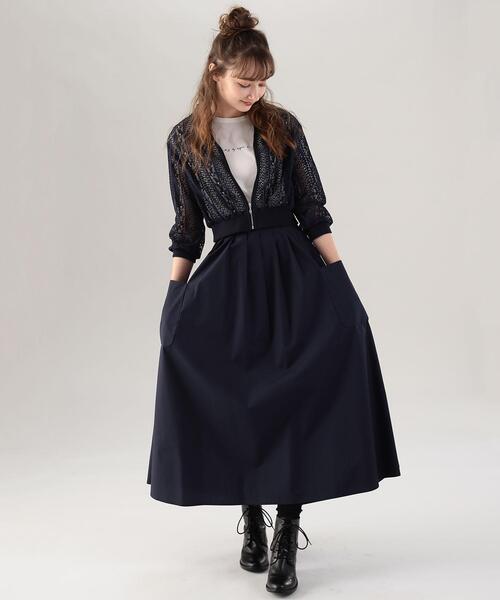 「To b. by agnes b.」 フレアスカート 36 ネイビー レディース_画像4
