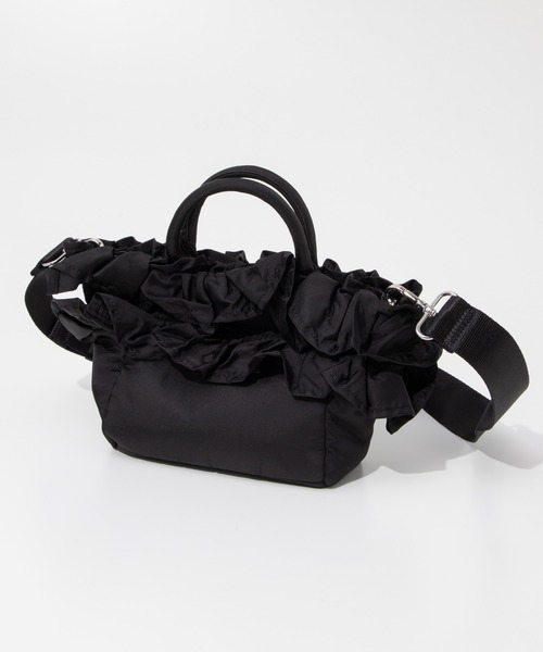 GANNI ブラックナイロン ショルダーバッグ GANNI（ガニー） ショルダーバッグ バッグ GANNI Mini Shopper Ruffle