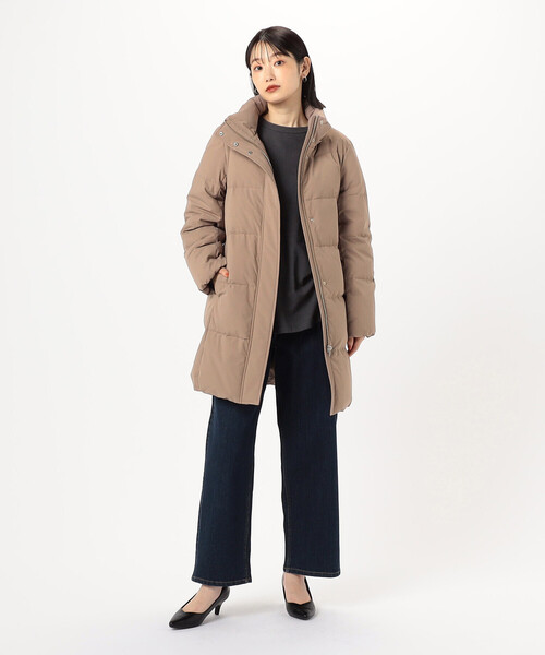 「COMME CA ISM」 ダウンコート MEDIUM グレイッシュベージュ レディース