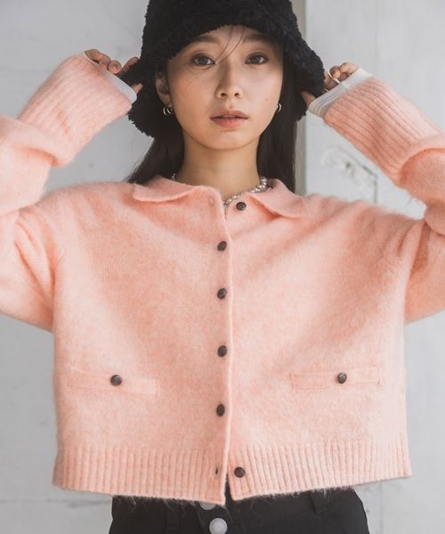 「JEANASIS」 ニットカーディガン FREE グレー レディース_画像3