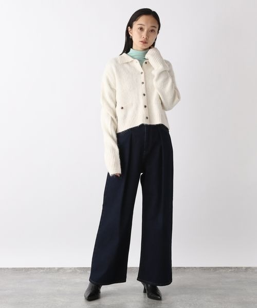 「JEANASIS」 ニットカーディガン FREE グレー レディース_画像5