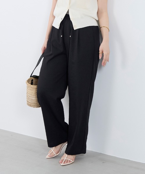 パンツ MICA&DEAL linen wide straight pants MICA&DEAL（マイカアンドディール） ワイドパンツ パンツ リネンライク