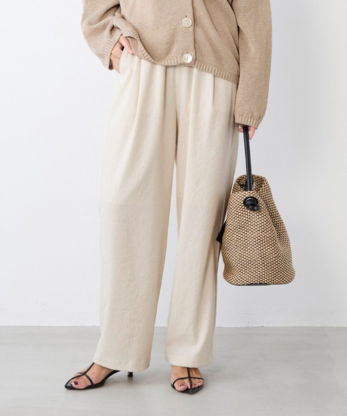 パンツ MICA&DEAL linen wide straight pants MICA&DEAL（マイカアンドディール） ワイドパンツ パンツ リネンライク