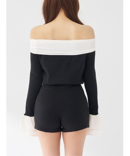 Darich（ダーリッチ） ワンピース シフォンドッキングコンパクトニット