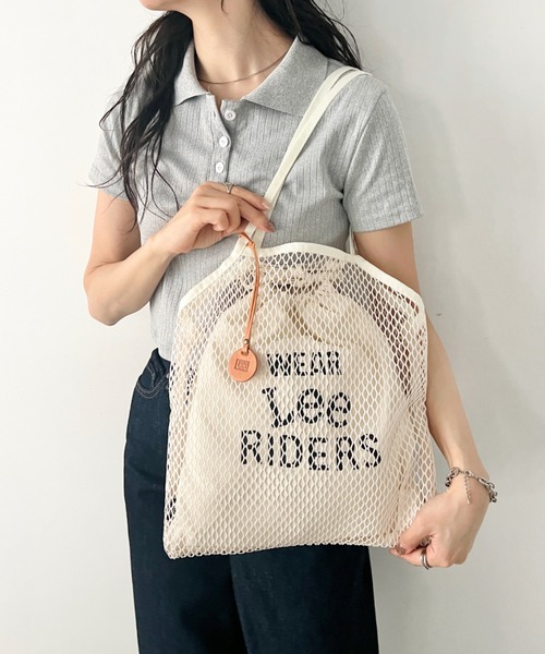 アイボリー メッシュデザイン ハンドバッグ やわらかメッシュトートバッグ（FUNA） アイボリー LAKOLE/ラコレ