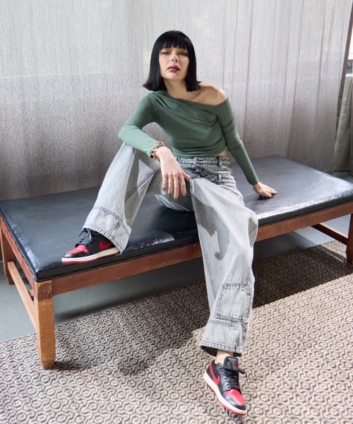 「WONEM」 デニムパンツ 1 ブラック レディースの画像
