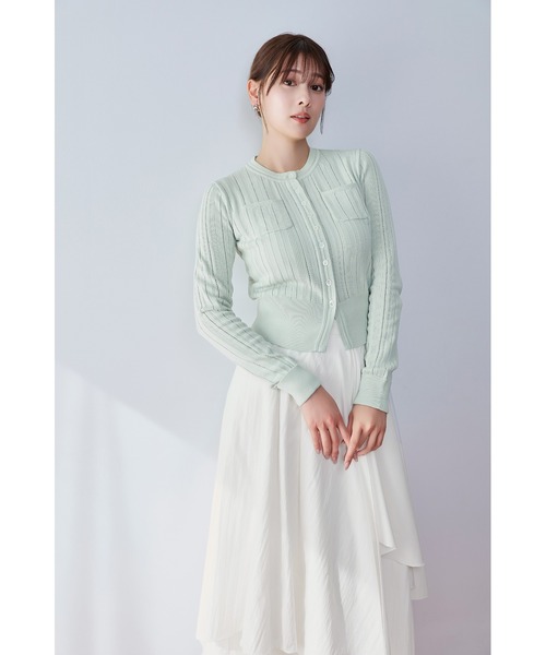 トップス Her lip to Eyelet Knit Cardigan Essentia］Eyelet Knit Cardigan