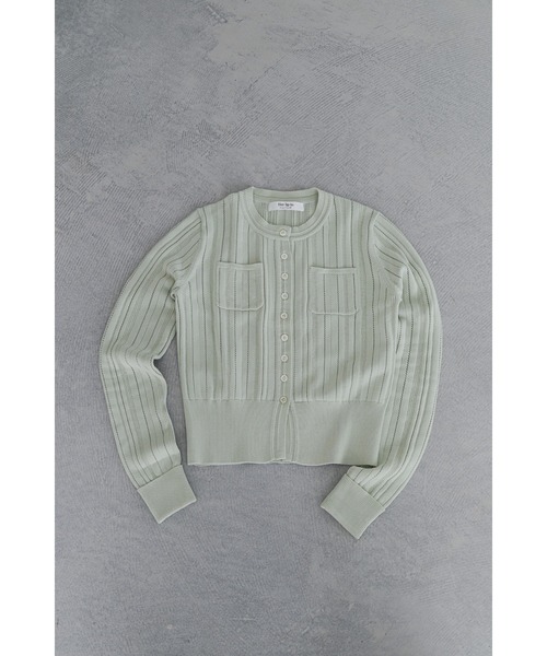トップス herlipto Eyelet Knit Cardigan Essentia］【5月上旬発送】Eyelet Knit Cardigan
