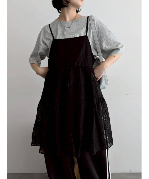 美品✴︎45R カットワークチュニック　ジンバブエコットン Samansa Mos2（サマンサモスモス） チュニック 「ZOZO限定」フラワー