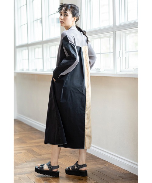 「OSMOSIS」 長袖ワンピース ONE SIZE グレー レディース_画像5