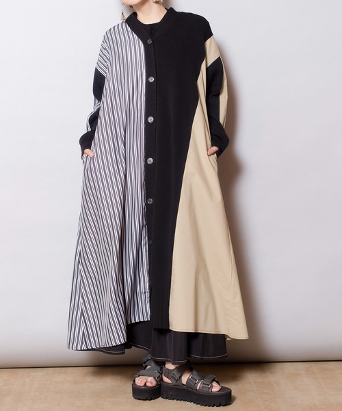 「OSMOSIS」 長袖ワンピース ONE SIZE グレー レディース_画像9