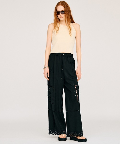 パンツ PRANK PROJECT Embroidered Pants PRANK PROJECT（プランクプロジェクト） ワイドパンツ パンツ エン