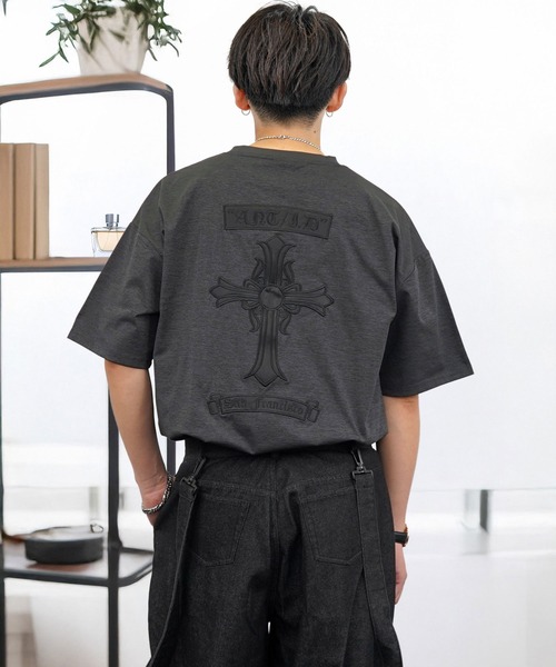 tシャツ 接触冷感 グラフィック ストレッチ Tシャツ クロス ライン