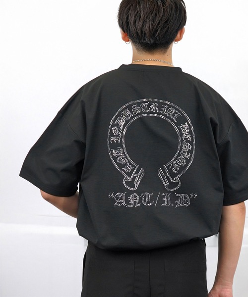 tシャツ 接触冷感 グラフィック ストレッチ Tシャツ クロス ライン