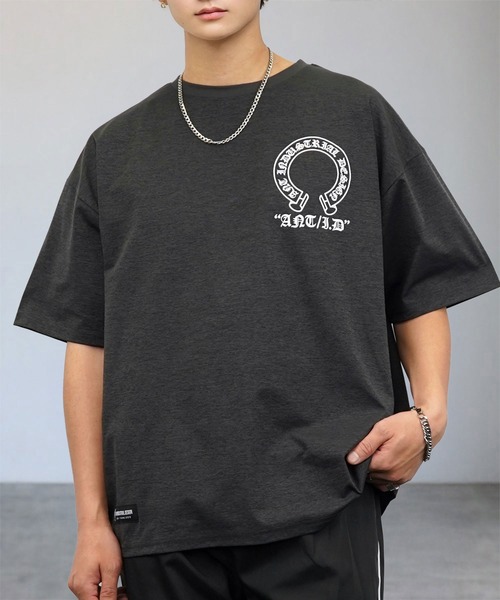 tシャツ 接触冷感 グラフィック ストレッチ Tシャツ クロス ライン