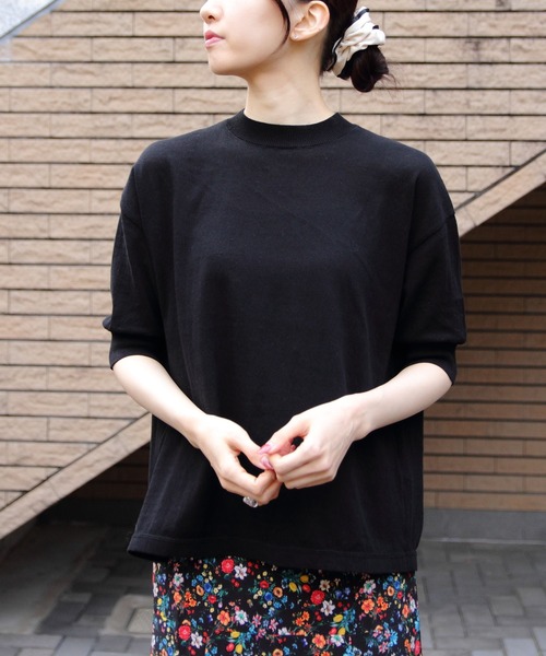 MEYAME コットンニット　ブラック　新品未使用タグ付き MEYAME（メヤメ） tシャツ コットンニットTEE COTTON KNIT TEE
