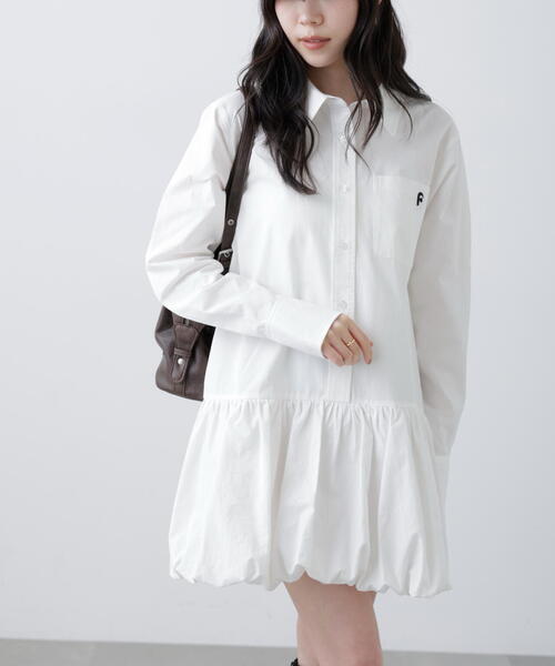 「FREE'S MART」 シャツワンピース MEDIUM ホワイト レディース_画像3