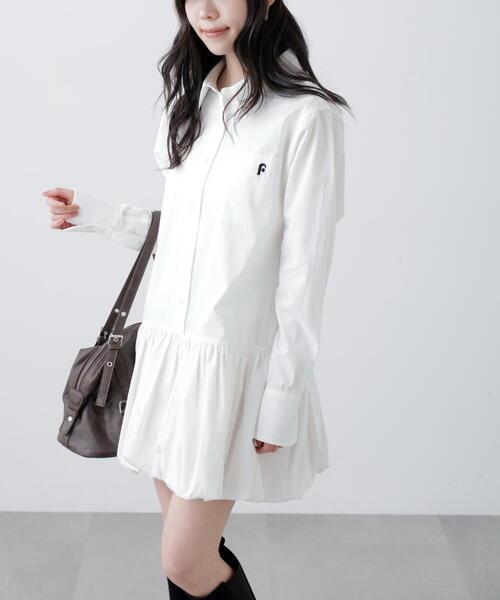 「FREE'S MART」 シャツワンピース MEDIUM ホワイト レディース_画像6