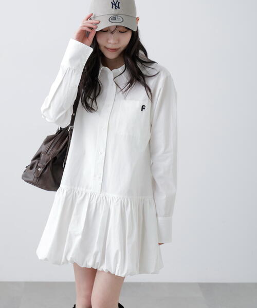 「FREE'S MART」 シャツワンピース MEDIUM ホワイト レディース_画像7