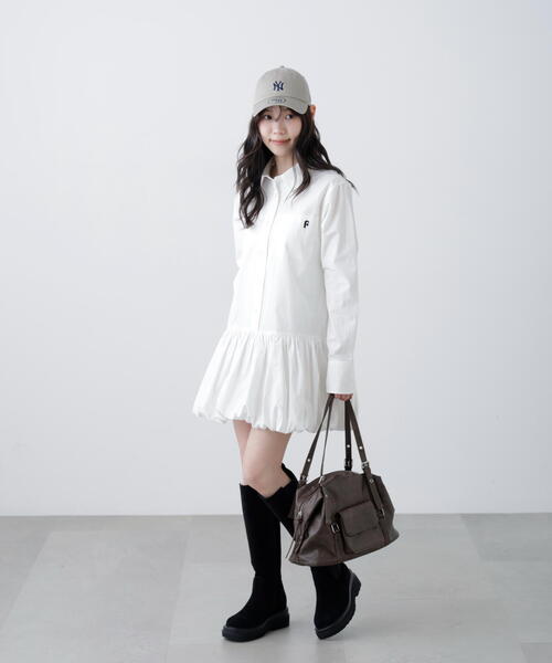 「FREE'S MART」 シャツワンピース MEDIUM ホワイト レディース_画像9