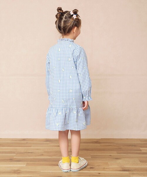 「branshes」 「KIDS」長袖ワンピース 80 ブルー キッズ_画像4