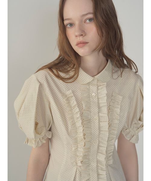LILY BROWN（リリーブラウン） ブラウス シャツ 半袖 フリルレース