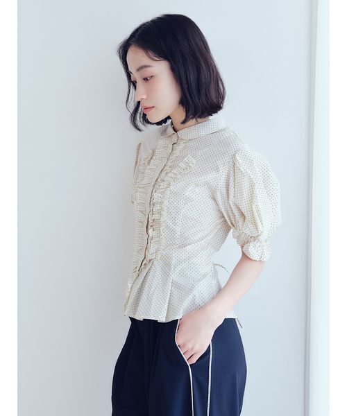LILY BROWN（リリーブラウン） ブラウス シャツ 半袖 フリルレース