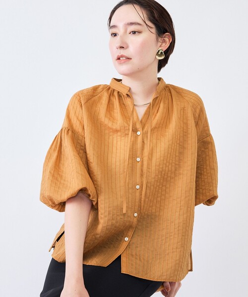 NOLLEY'S（ノーリーズ） ブラウス シャツ 半袖 ウォッシャブルモール