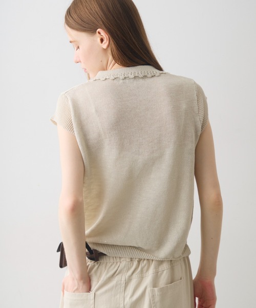Crisp（クリスプ） サマーニット ニット セーター scallop polo summer