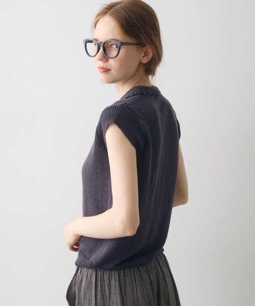 Crisp（クリスプ） サマーニット ニット セーター scallop polo summer
