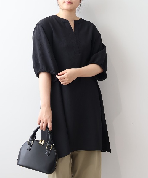 「MB mint breeze」 半袖ワンピース 4L ブラック レディース_画像3