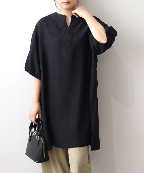 「MB mint breeze」 半袖ワンピース 4L ブラック レディース_画像4