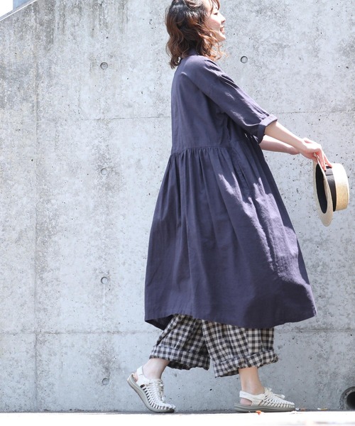 「soulberry」 7分袖ワンピース LL ネイビー レディース_画像6