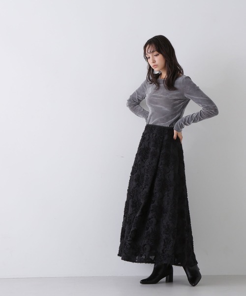 「NATURAL BEAUTY BASIC」 ロングスカート MEDIUM ブラック レディース_画像4