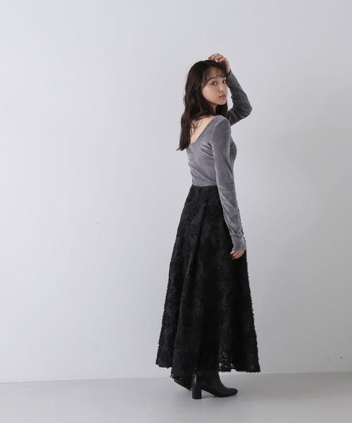 「NATURAL BEAUTY BASIC」 ロングスカート MEDIUM ブラック レディース_画像6