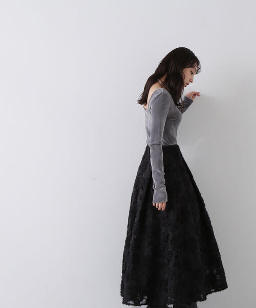 「NATURAL BEAUTY BASIC」 ロングスカート MEDIUM ブラック レディース_画像8