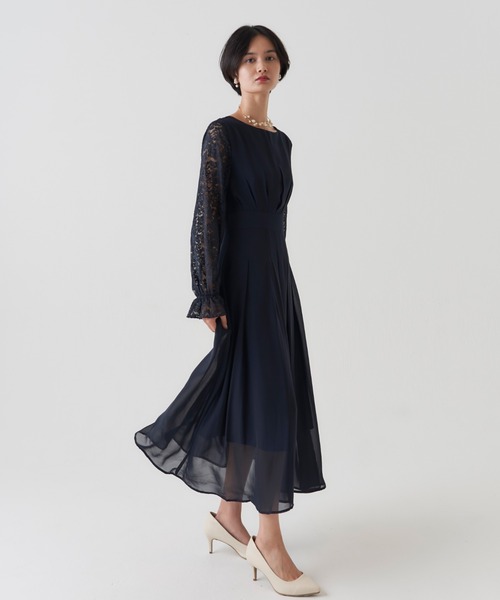 ドレス chiffon tuck dress