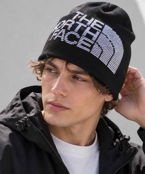 ビーズ付き黒ニット帽 THE NORTH FACE（ザ ノースフェイス） ノースフェイス ニット帽 ニット
