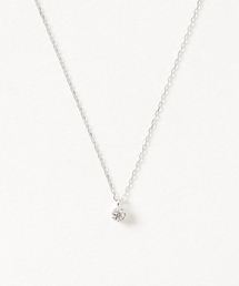 con affetto ネックレス K18 一粒ダイヤネックレス レディース 