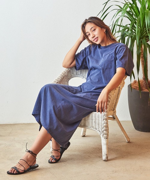 グラントイーワンズ　袖付きボディスーツ95・3L ブルームーン GOOD ON（グッドオン） ワンピース 半袖 GOOD ON POCKET TEE MAXI ONE