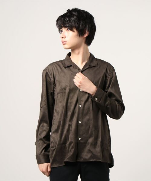DETAILS シャツ DETAILS/ フェイクスウェード開襟シャツ メンズ