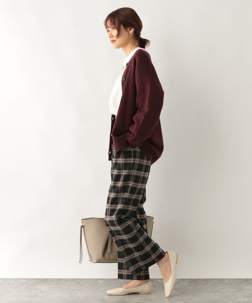 GLOBAL WORK パンツ あったかウツクシルエットストレート柄