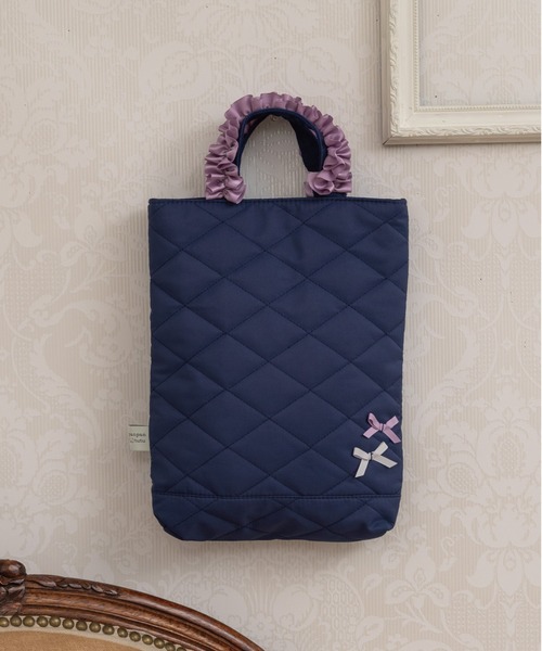 ベージュ×ブラックフリル　レッスンバッグ　シューズバッグ panpantutu レッスンバッグ フリルシューズバッグ「ハローキティ