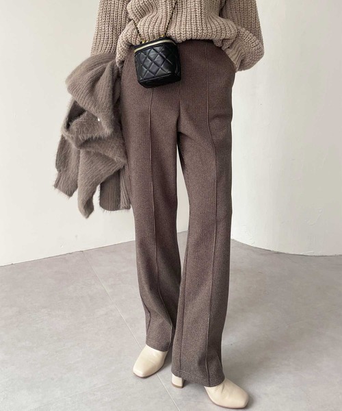 パンツ ウールライクピンタックストレートパンツ レディース | GeeRA