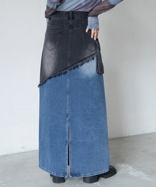 デニムスカート バイカラーデニムスカート : ZOZOTOWN Yahoo!店 - 通販