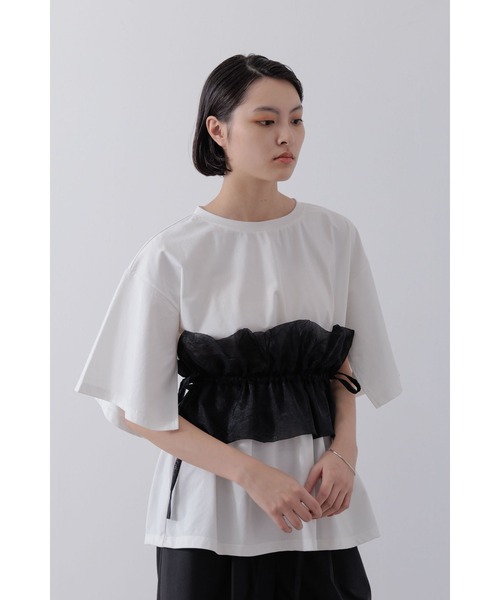 23区 オーガンジービスチェコンビ カットソー❤︎未着用 23区 tシャツ 「杏さん着用/WEB＆一部店舗限定カラーあり