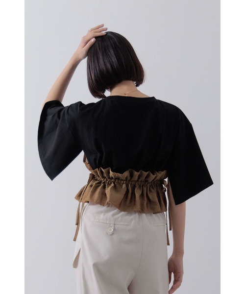 Limue tシャツ オーガンジービスチェカットソー レディース