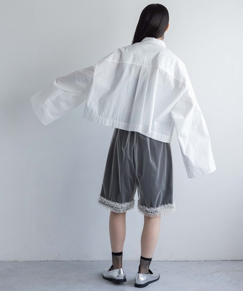 ブラウス 売れ筋商品|||シャツ トップス スクエア ビンテージ クロップ レディース ビビッドレディ VIVIDLADY スクエアネックレースアップリブt
