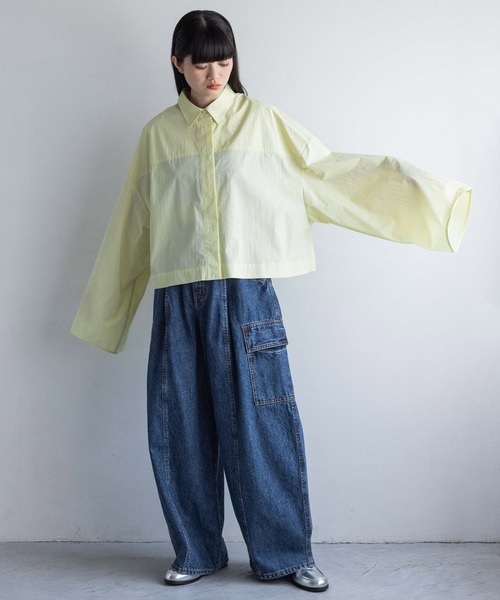 Naptime クロップドブラウス ベージュ Fサイズ ブラウス シャツ ビンテージクロップドSH 135862 レディース