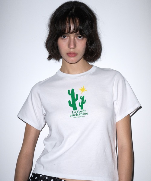 tシャツ SLIM TSHIRT ENCHANTEE : CACTI レディース